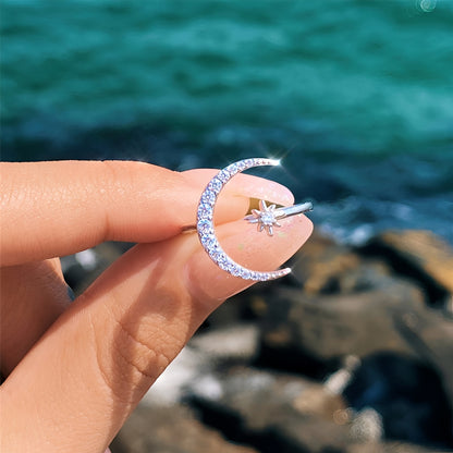 Mika – Anillo Ajustable Estrella y Luna