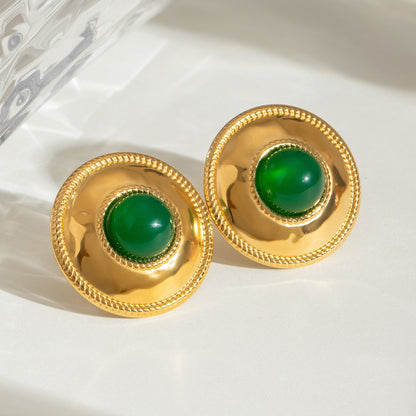 Elena – Pendientes de Ágata Verde Elegantes