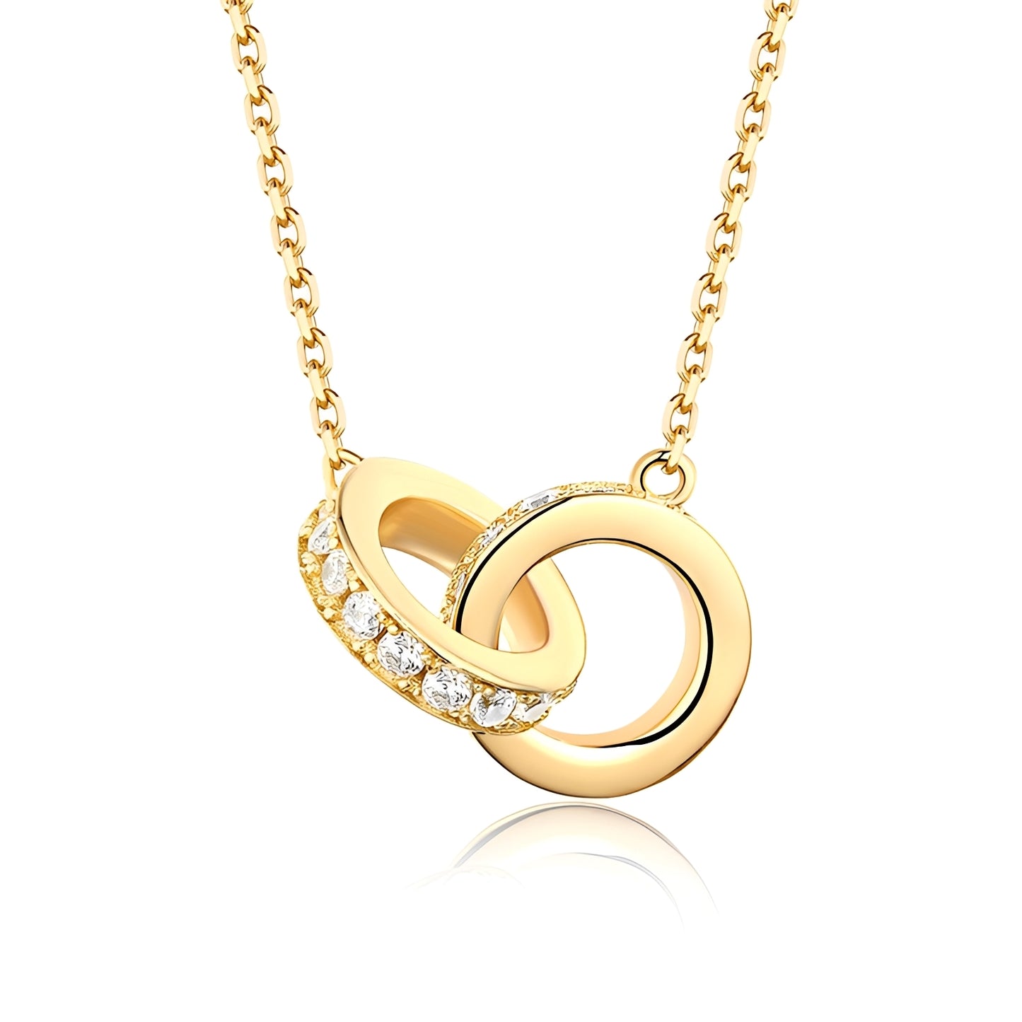 Stella – Collar con Colgante de Doble Anillo Circular Elegante