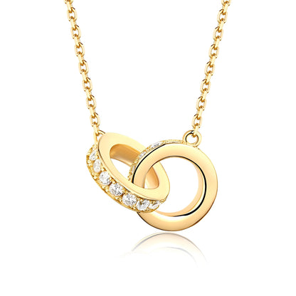 Stella – Collar con Colgante de Doble Anillo Circular Elegante