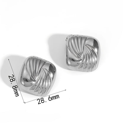 Kaia – Pendientes Geométricos Acero Titanio