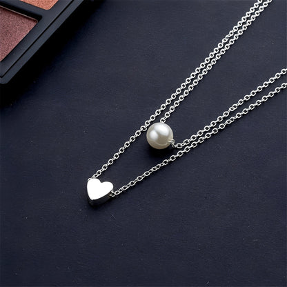 Julia – Collier Elegante Perlas & Corazones