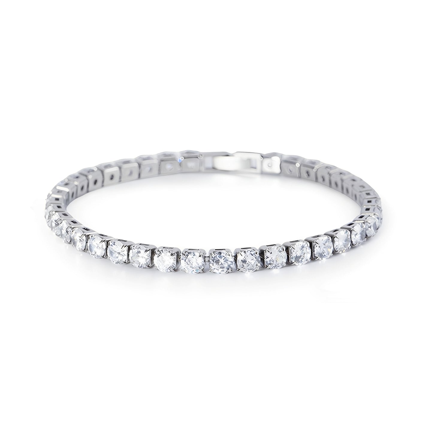 Martina – Pulsera Tennis Plateada Fina