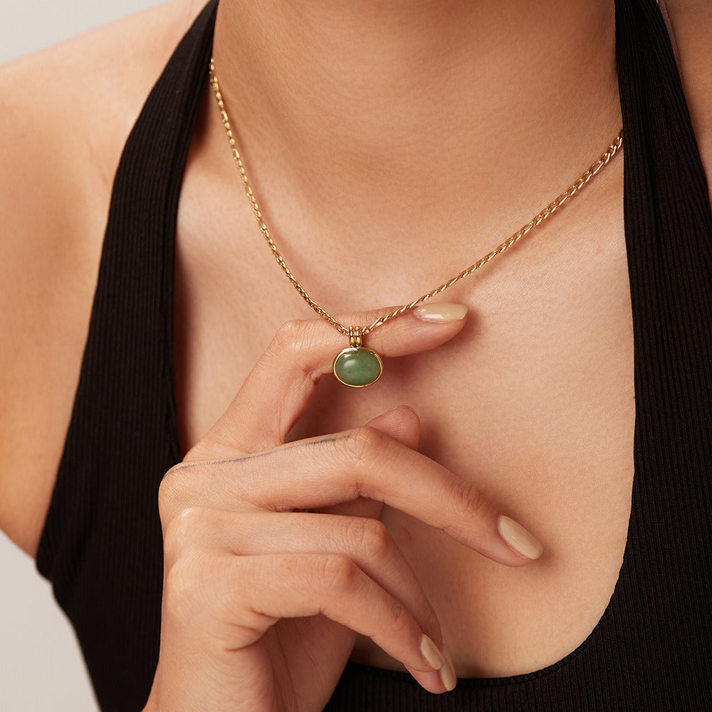 Taylor – Collar Figaro con Piedra Jade