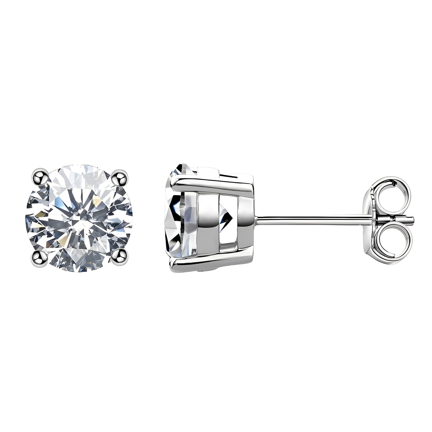 Lucy – Pendientes de Botón con Moissanita Elegante