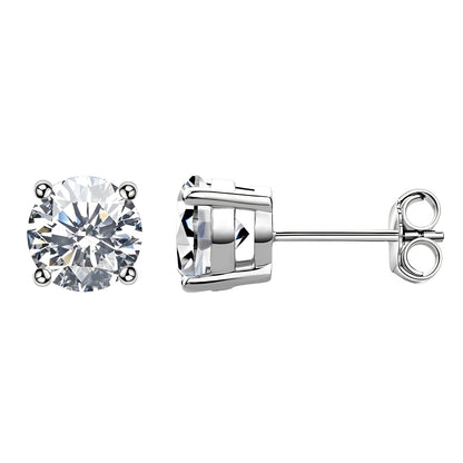 Lucy – Pendientes de Botón con Moissanita Elegante