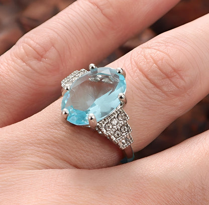 Analisse – Bague Ovale Cristal Azul