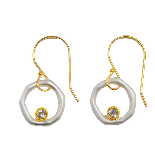 Vanya – Pendientes Vintage en Oro y Plata con Circonia