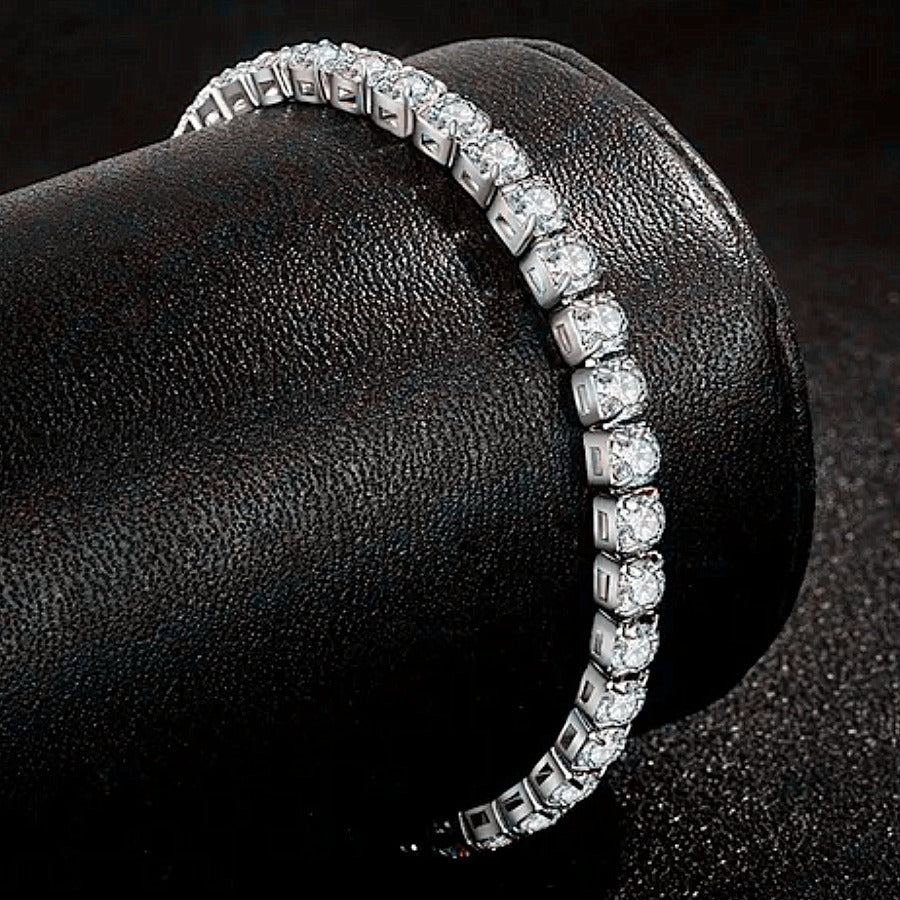 Martina – Pulsera Tennis Plateada Fina