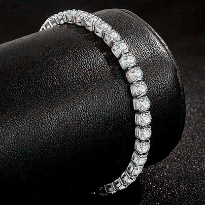 Martina – Pulsera Tennis Plateada Fina