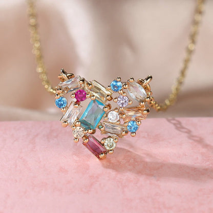 Ariel – Collar Corazón en Cristal Multicolor