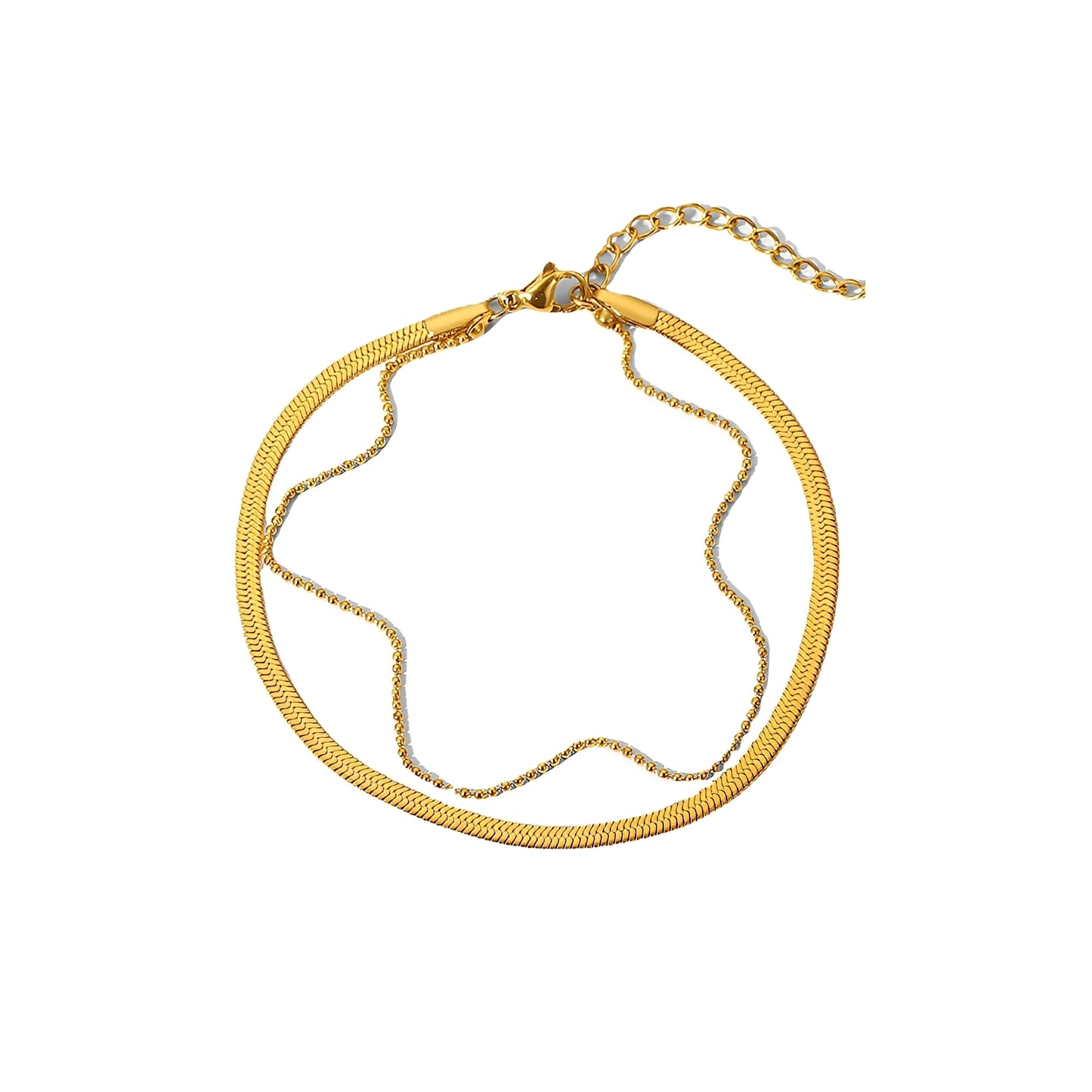 Arina – Tobillera Doble Cadena Estilo Serpiente