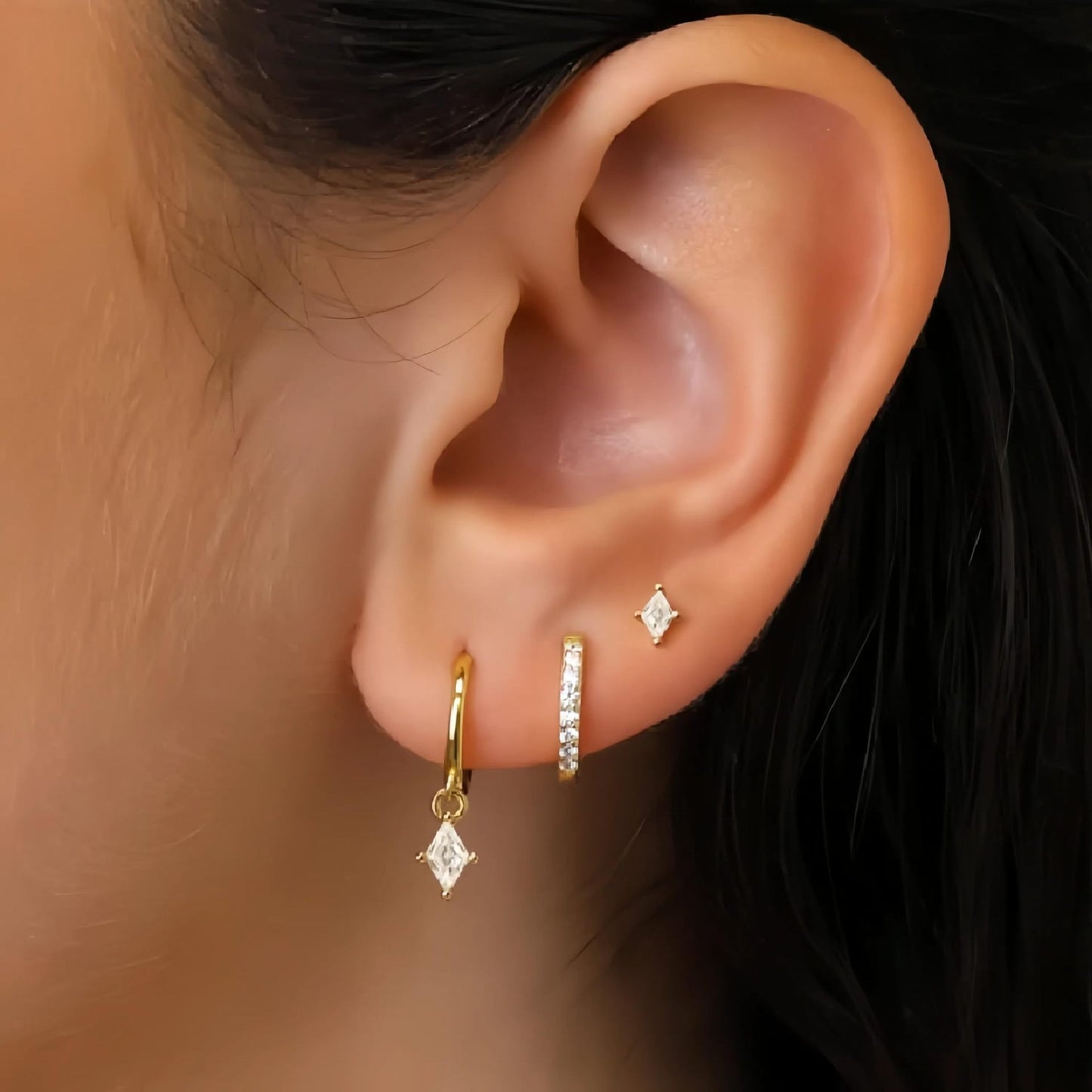 Azaria – Set de Pendientes con Colgante de Diamante