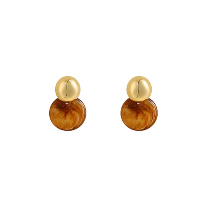 Nova – Pendientes Retro Tono Café Elegante