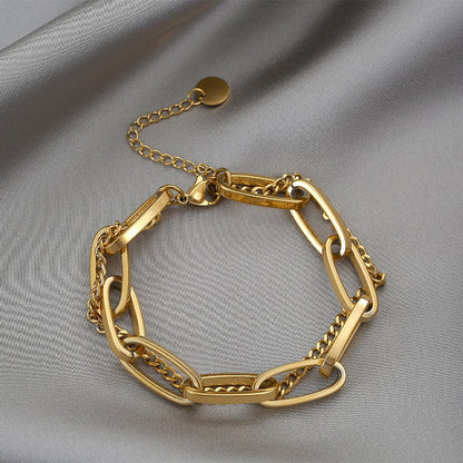 Carla – Pulsera de Eslabones Chapada Elegante