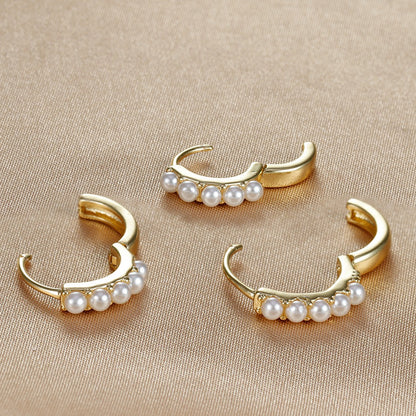 Camila – Pendientes de Perlas con Chapado Electrolítico
