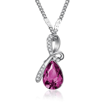 Pilar – Collar Cristal Brillante Oro Blanco