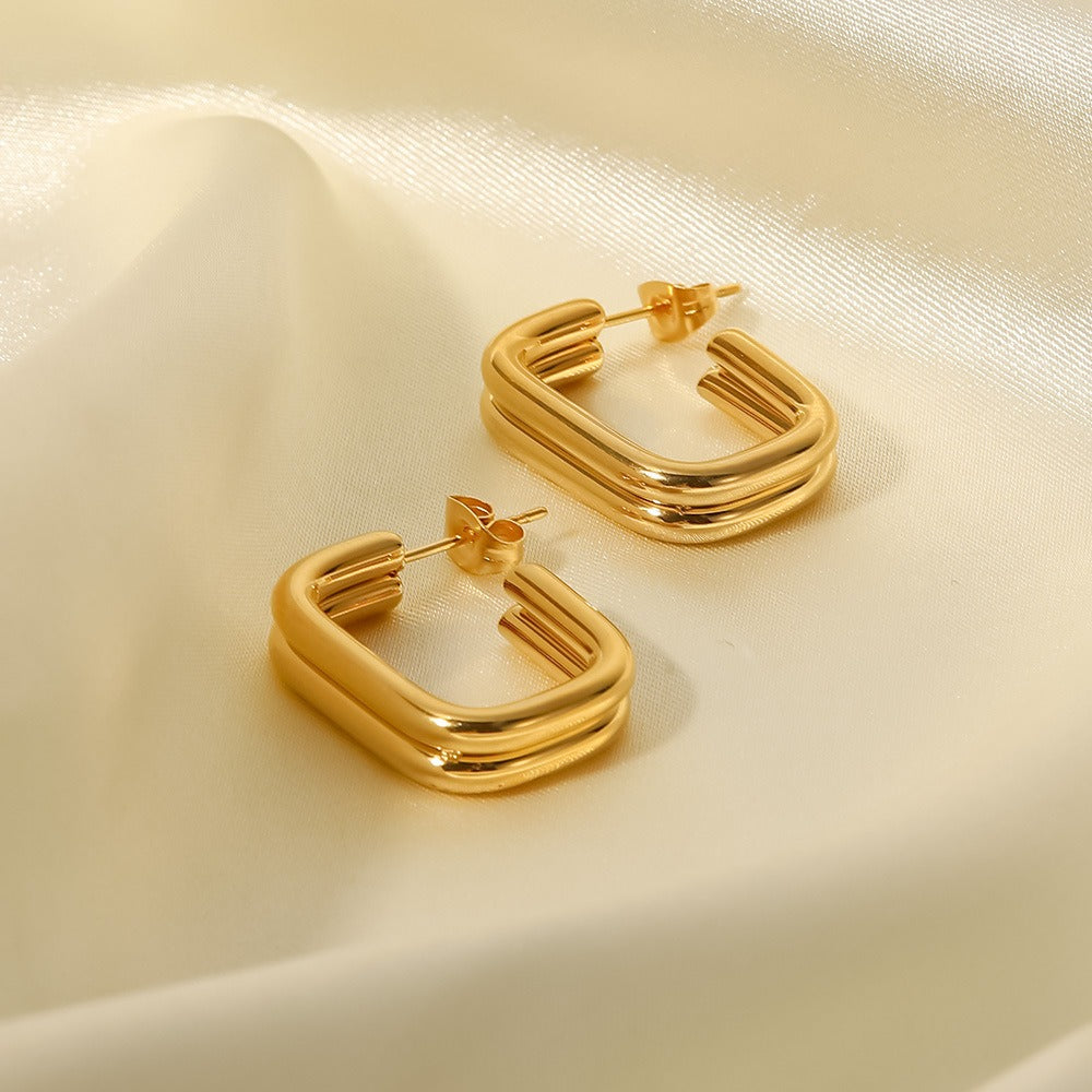 Hana – Pendientes Doble Aro en U Elegantes