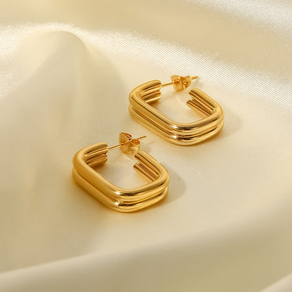 Hana – Pendientes Doble Aro en U Elegantes