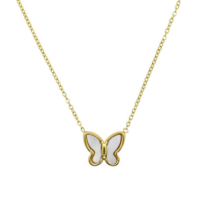 Molly – Collar Dorado Mariposa con Concha Elegante