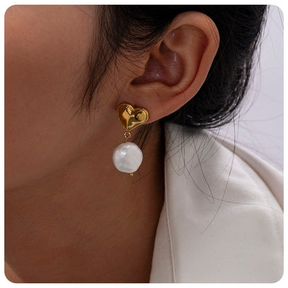 Poca – Pendientes Perla y Corazón