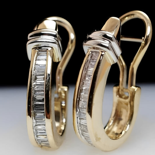 Karina – Pendientes Dorados Vintage con Cristales Incrustados