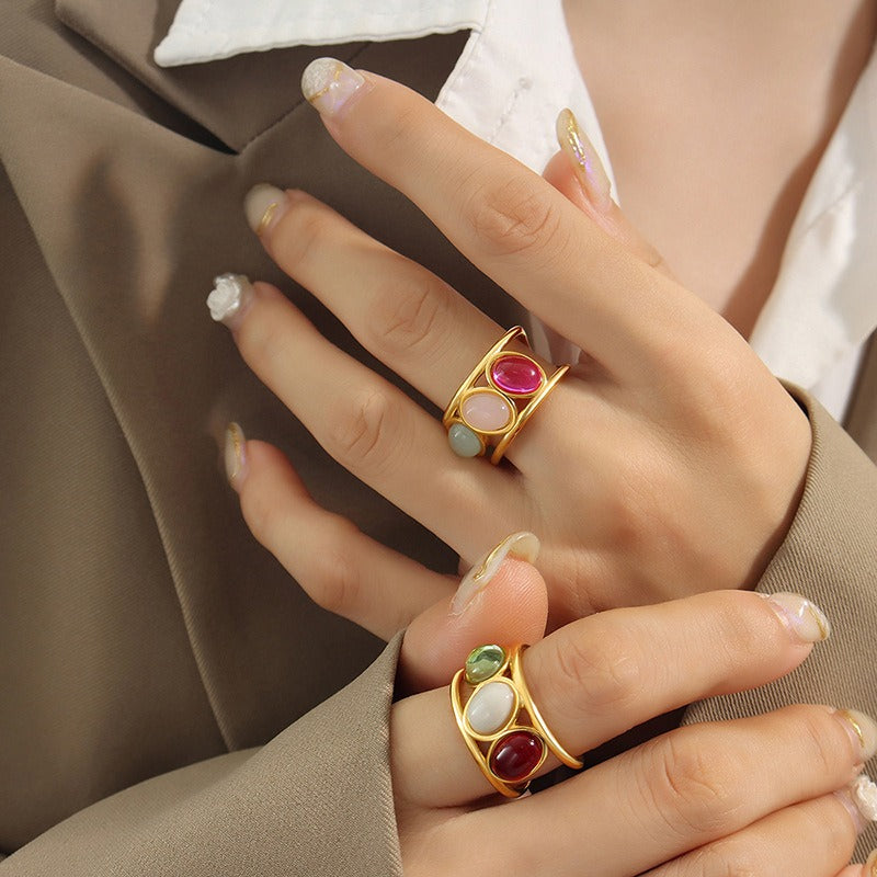 Winleah – Anillo de Cuentas Multicolor Elegante