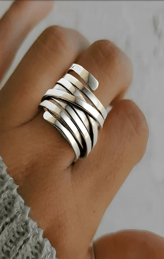 Valena – Anillo Plata Estructurada
