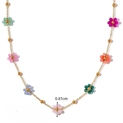 Laura – Collar Floral con Cristales Brillantes de Alta Calidad