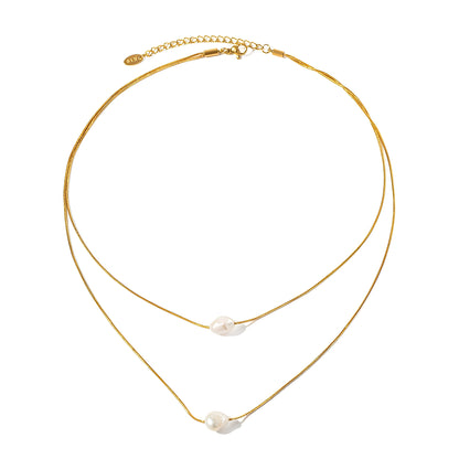Mariela – Collar Doble Capa con Perlas Elegantes