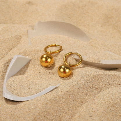 Korra – Pendientes Colgantes Bola Dorada Elegantes