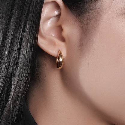 Briana – Pendientes Aro Dorados Gruesos Elegantes