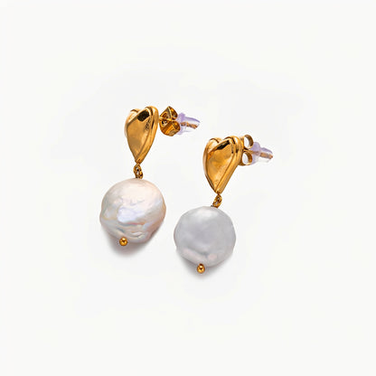 Poca – Pendientes Perla y Corazón