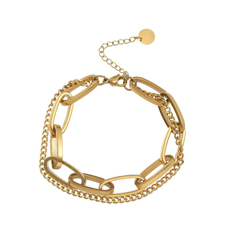 Carla – Pulsera de Eslabones Chapada Elegante