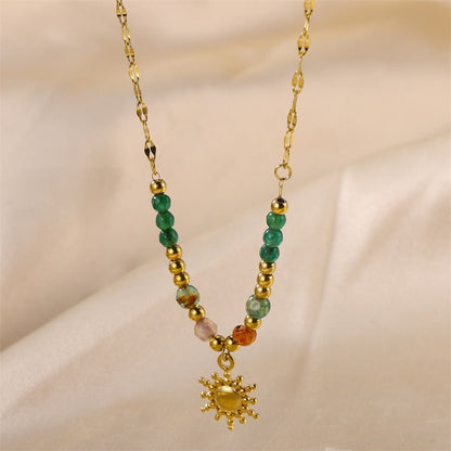 Mindy – Collar Sol Dorado con Piedra Natural
