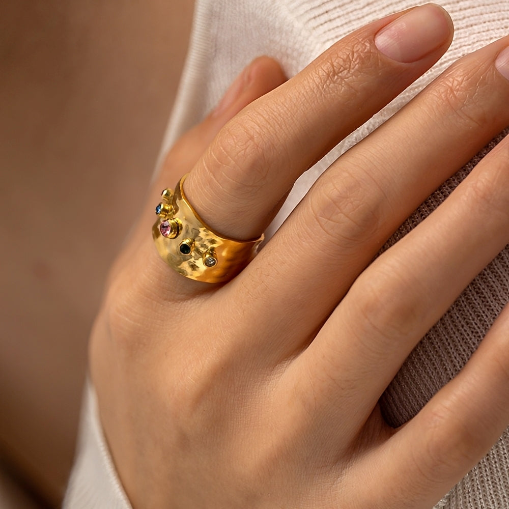 Millie – Anillo Martillado Multicolor