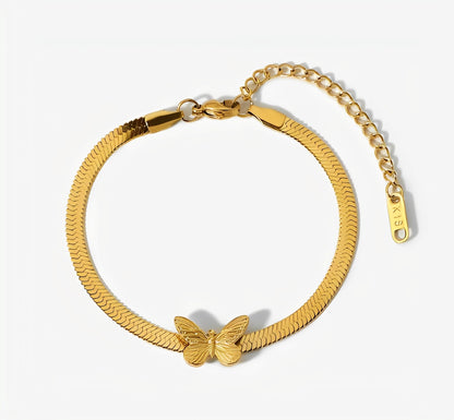 Gretchen – Pulsera Cadena Serpiente con Mariposa