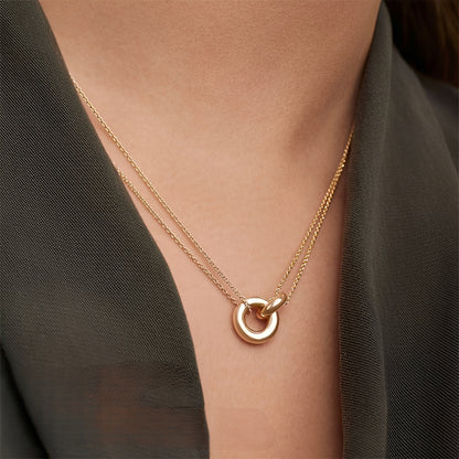 Bree – Collar Dorado con Colgante Redondo Geométrico