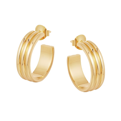 Zaria – Pendientes Triple Aro Hueco Elegantes