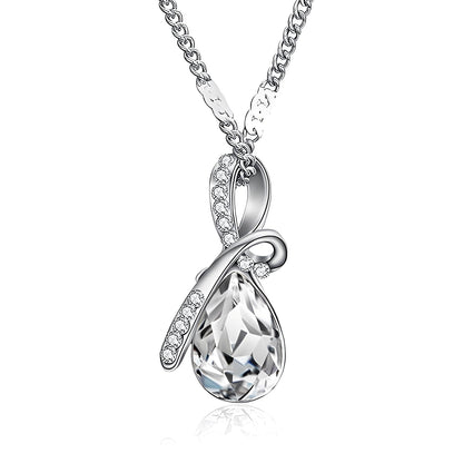Pilar – Collar Cristal Brillante Oro Blanco