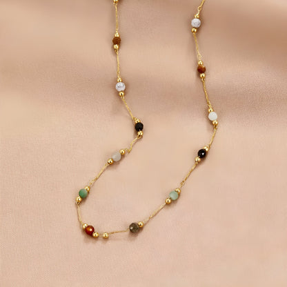 Malou – Collar Eslabones Coloridos con Perlas