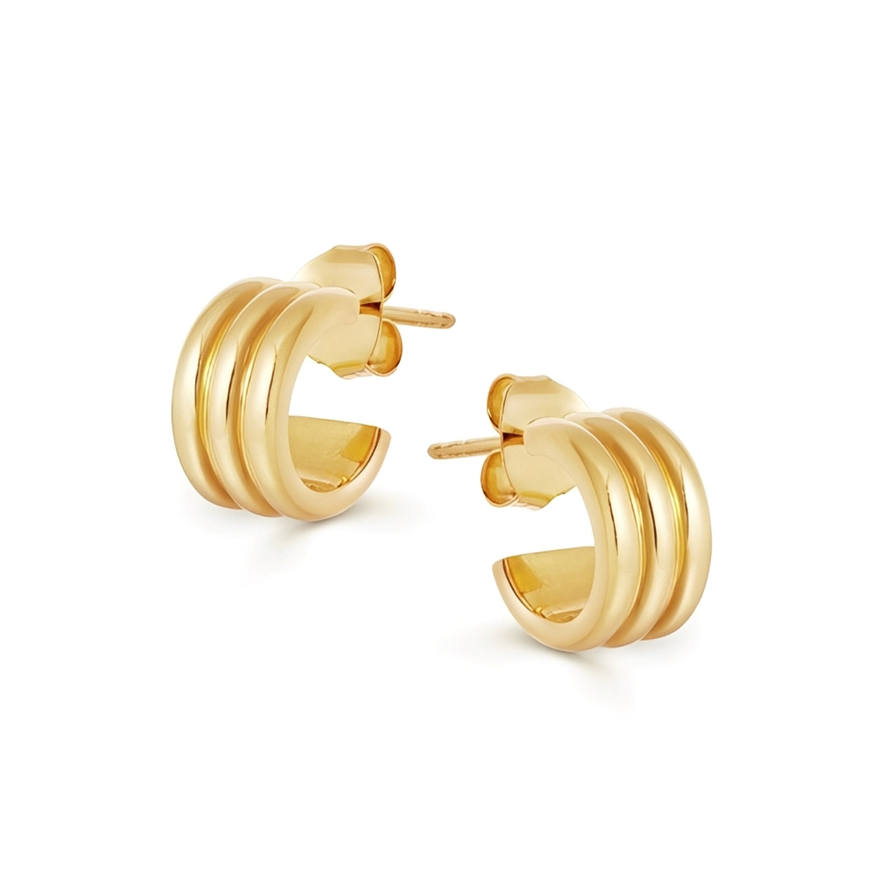 Zaria – Pendientes Triple Aro Hueco Elegantes