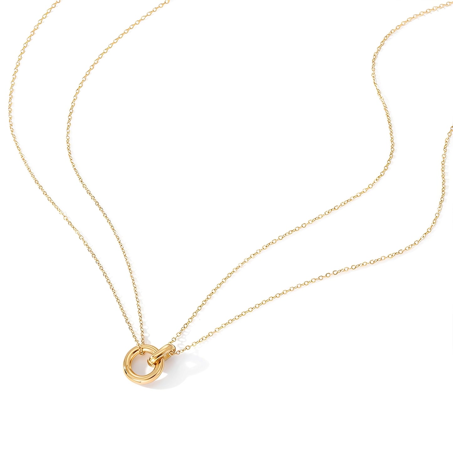 Bree – Collar Dorado con Colgante Redondo Geométrico