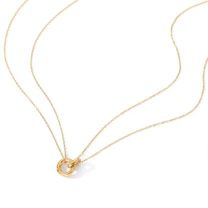 Bree – Collar Dorado con Colgante Redondo Geométrico