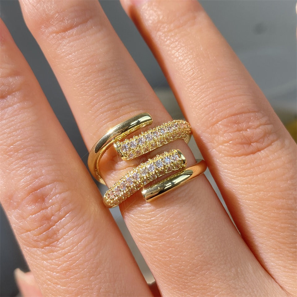 Kaede – Anillo Cobre Forma Geométrica Elegante