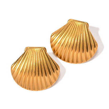 Miley – Pendientes Concha Dorado