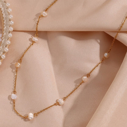 Cato – Collar Perla de Agua Dulce Dorado