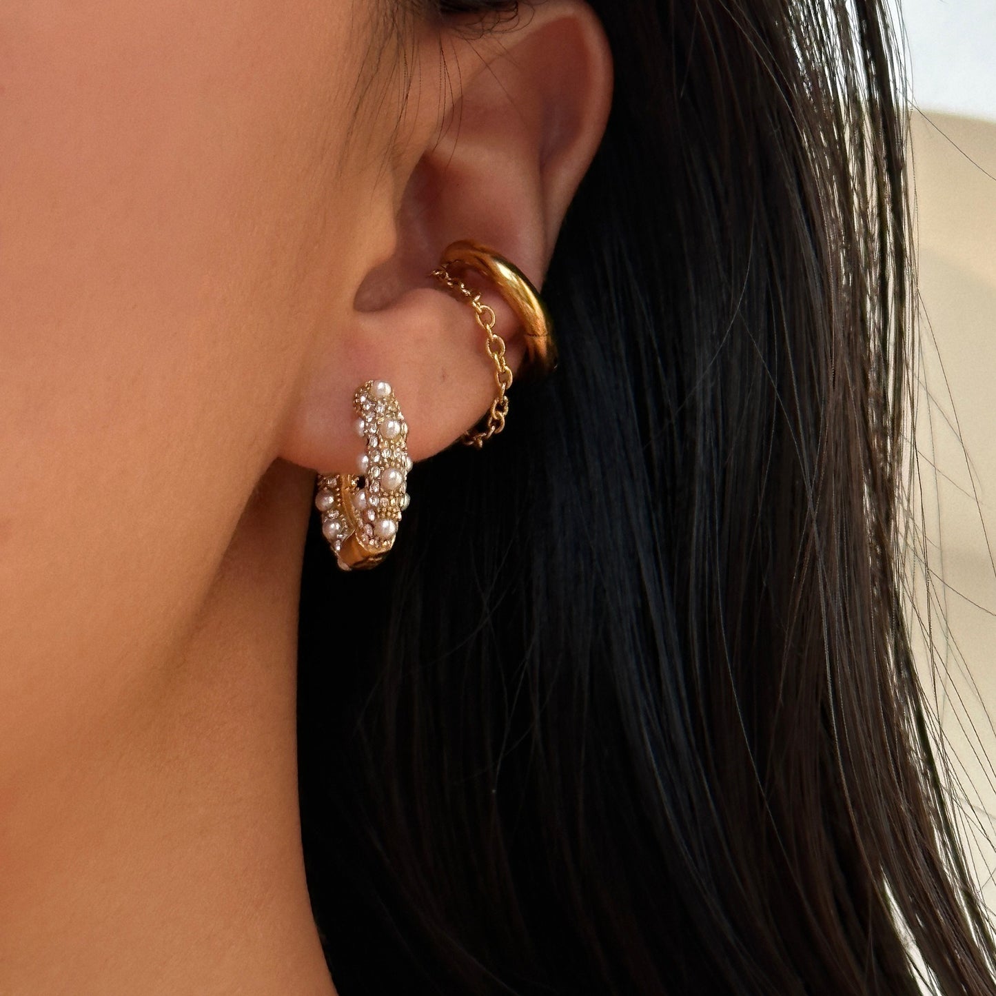 Clarisse – Pendientes Perla y Zirconia Retro Elegantes
