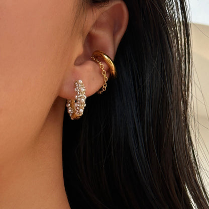 Clarisse – Pendientes Perla y Zirconia Retro Elegantes
