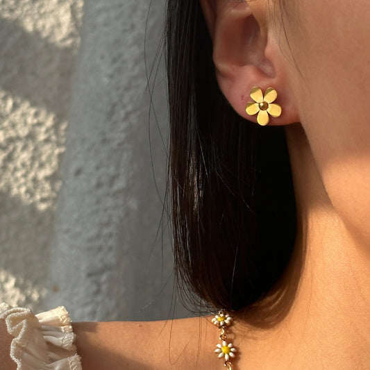 Diane – Pendientes Flor Margarita Elegantes